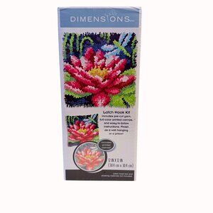 Dimensions Latch Hook Kit DIY Craft Lily Pad Dragonfly 12 X 12 Art Supply